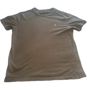 AllSaints Size L (FITS LIKE S/M) Brace SS Crew T-shirt Black Cotton Logo